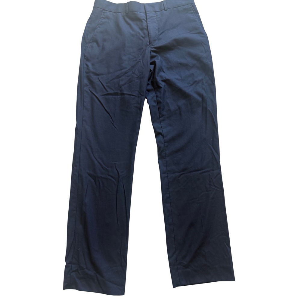 Kenneth Cole Reaction Mens Navy Blue Herringbone Dress Pants‎ 38S W31 LR3061
